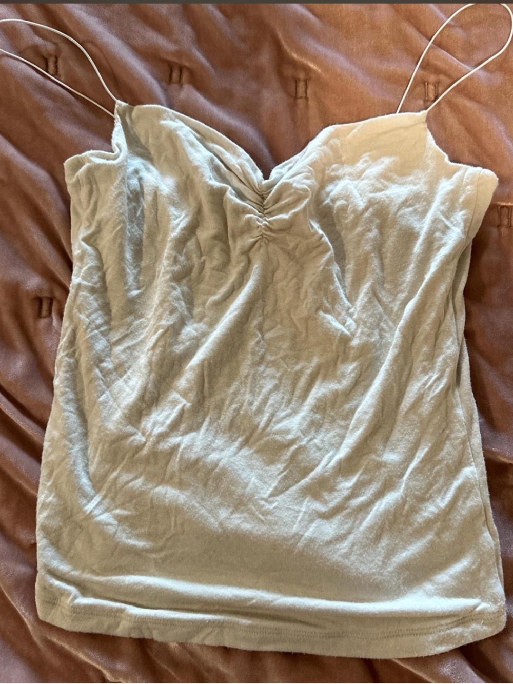 Joah Brown sniched White/Cream Ruched Front Cami Top Size M/L - Picture 3 of 4